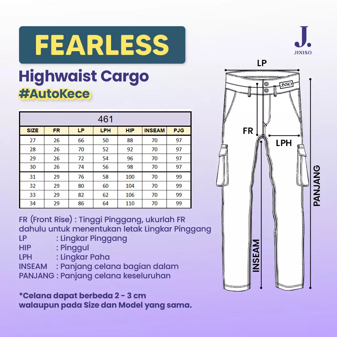 Highwaist Cargo Loose Jeans 461 FEARLESS