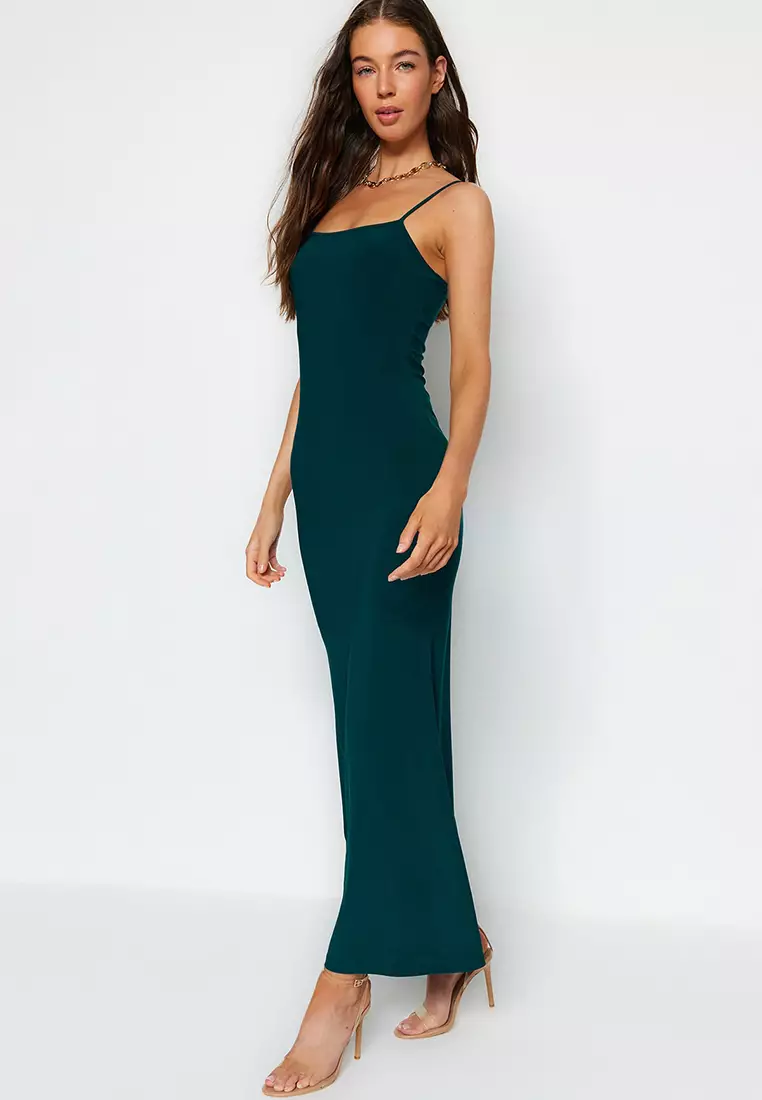 Knitted Maxi Dress with Straps