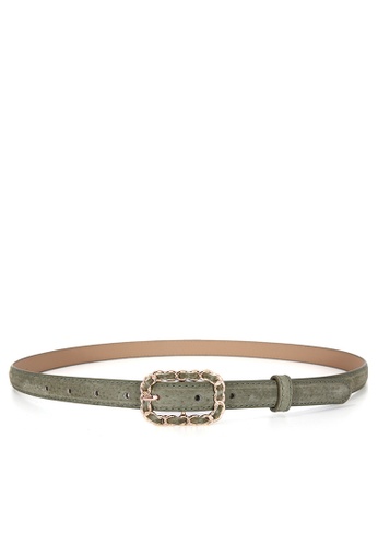 HAPPY FRIDAYS green Square Buckle Leather Belt MYF-6733 0E799AC1F9BE87GS_1