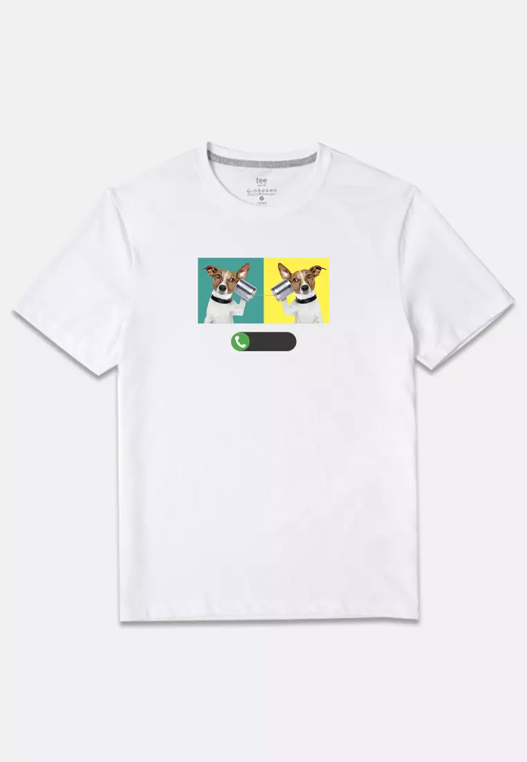 [Print-To-Order] Giordano Funny Animal Print Tee Collection: Calling Dog