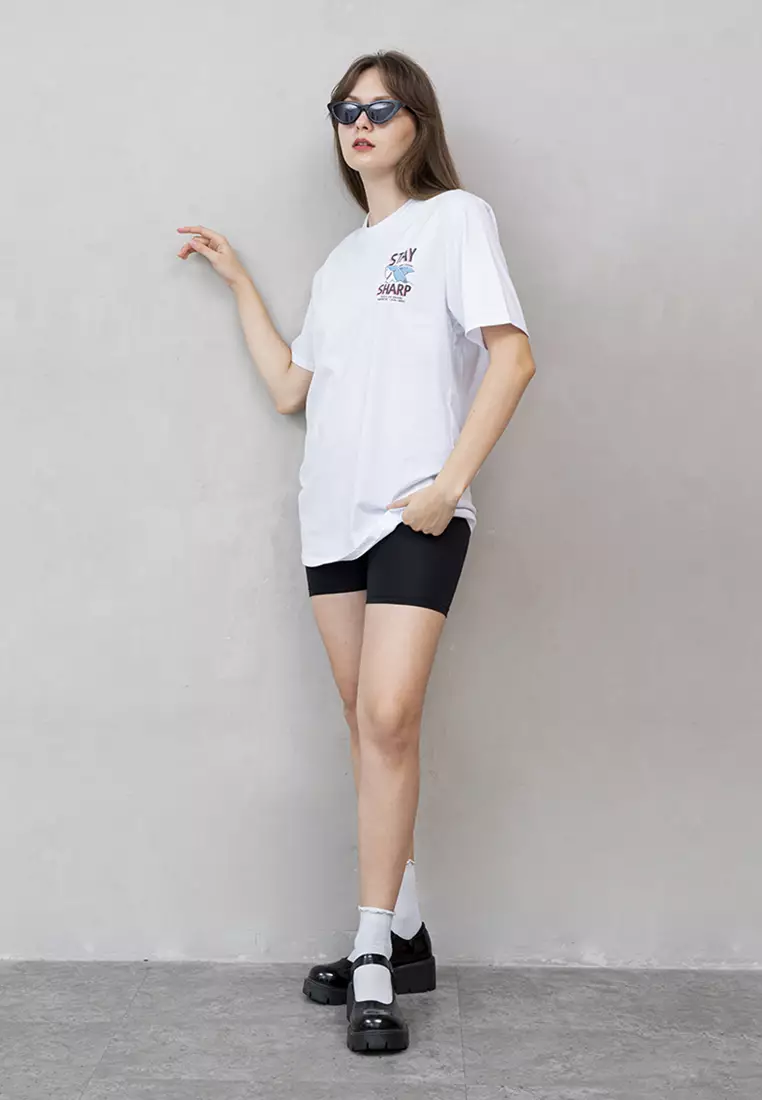 Kaos cotton combed lengan pendek wanita putih houseofcuff stay sharp