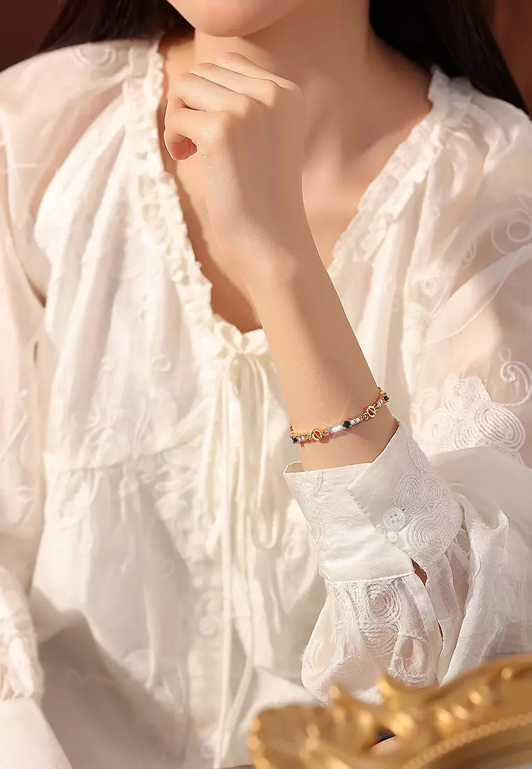 Gelang Wanita Original B008 Titanium Elegan Korea Perhiasan Berlian Gelang Cewek