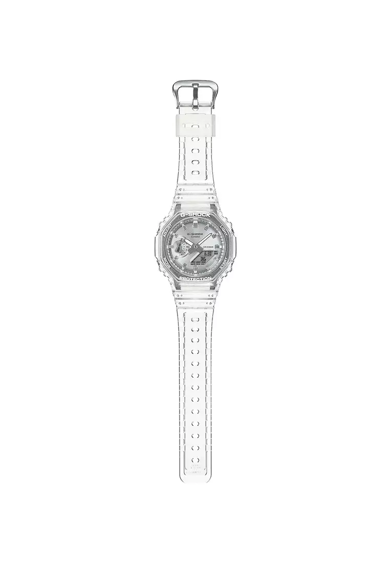 GA-2100BM-7A8 Men Analog-Digital Watch with Transparent Resin Band