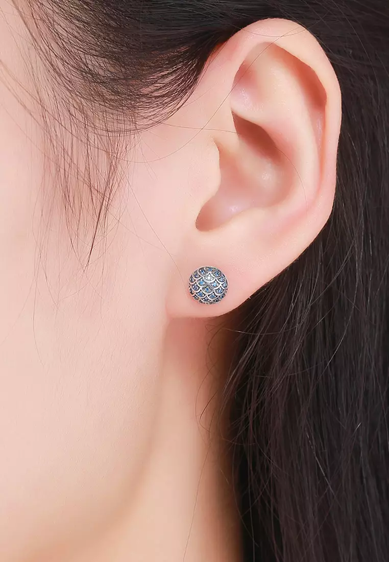 Blue Mermaid Scale Earrings