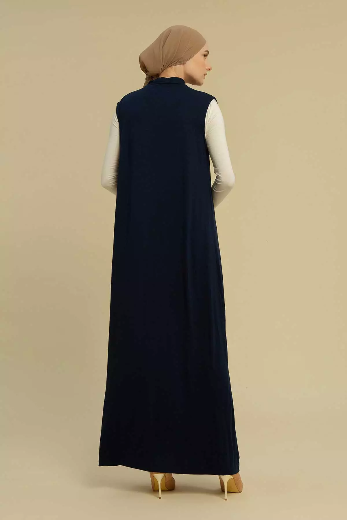 Inner Dress Tanpa Lengan Navy