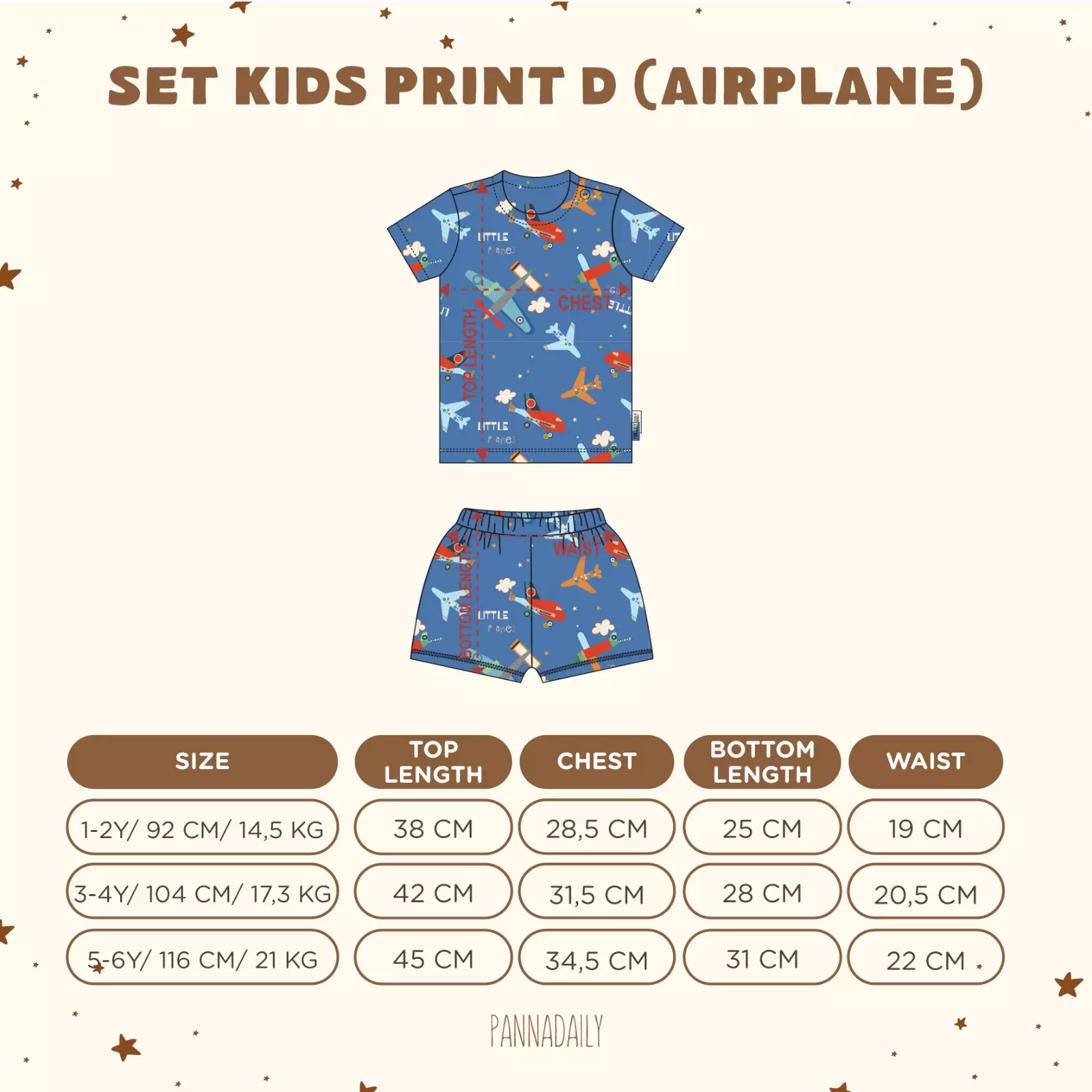 BOHOPANNA - PANNADAILY - SET BABY PRINT AIRPLANE - SETELAN BAYI