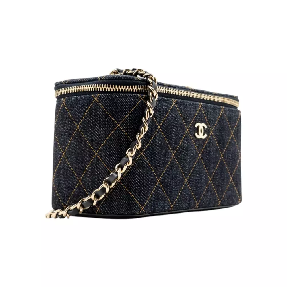 Classic Long Vanity Case Denim Ghw