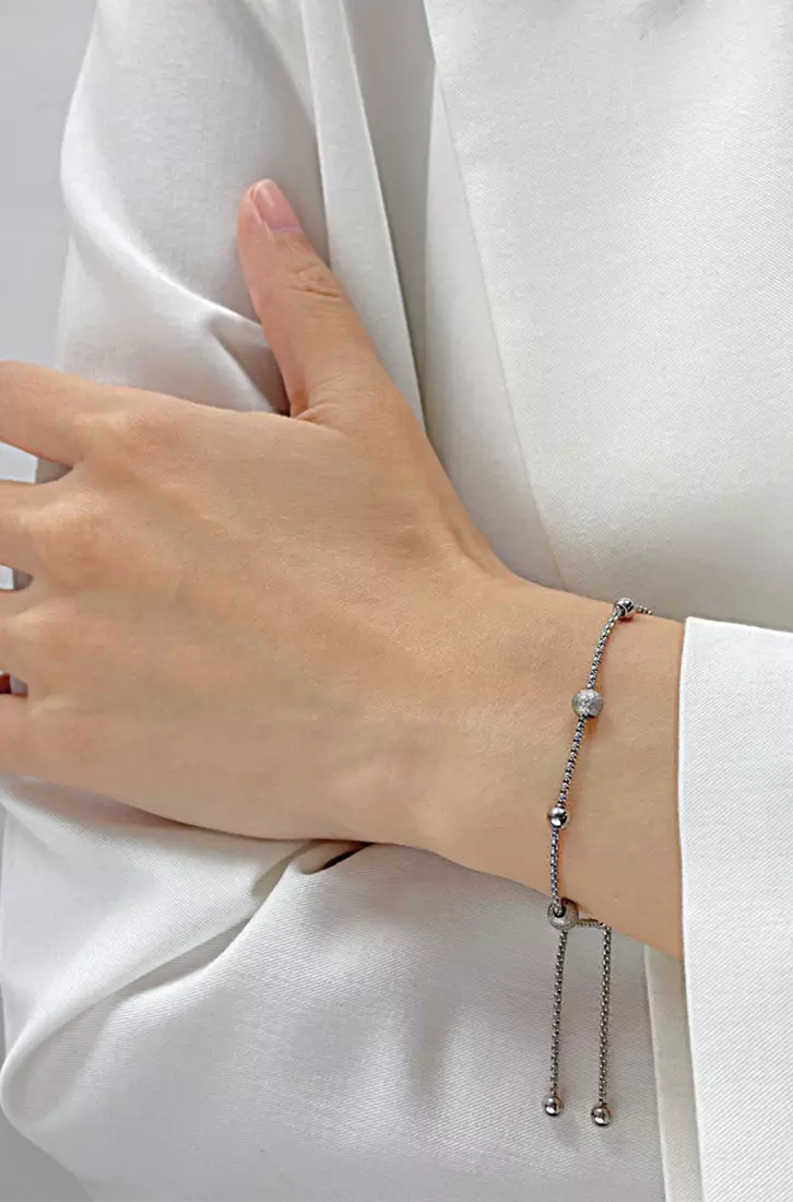 YOUNIQ ELIKA Dots Silver Titanium Adjustable Bracelet