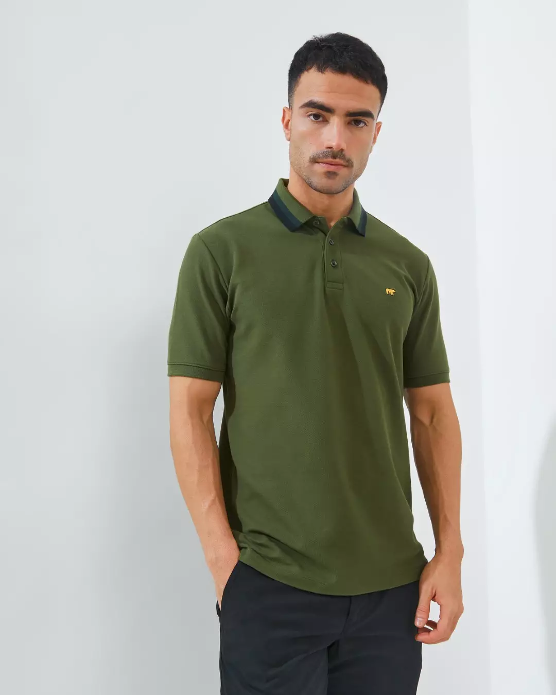 Jack Nicklaus Wolfgang Polo Shirt Pria Regular Fit Hijau Colour Dark Green