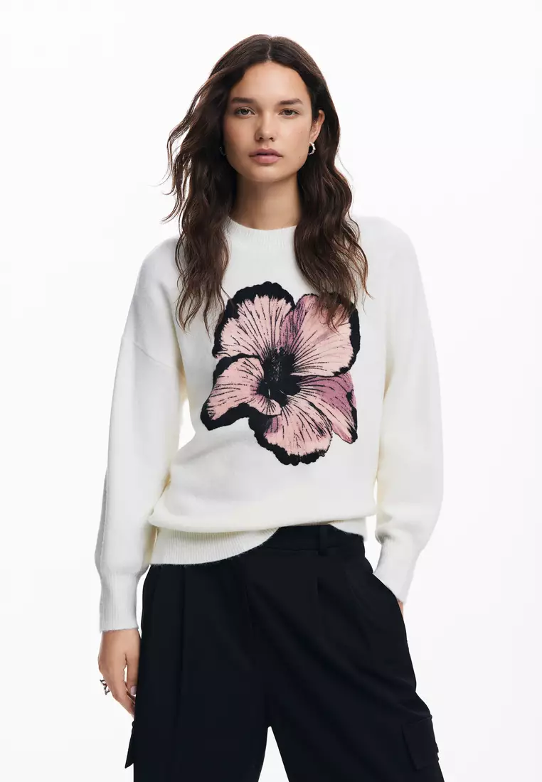 Desigual Floral contrast sweater