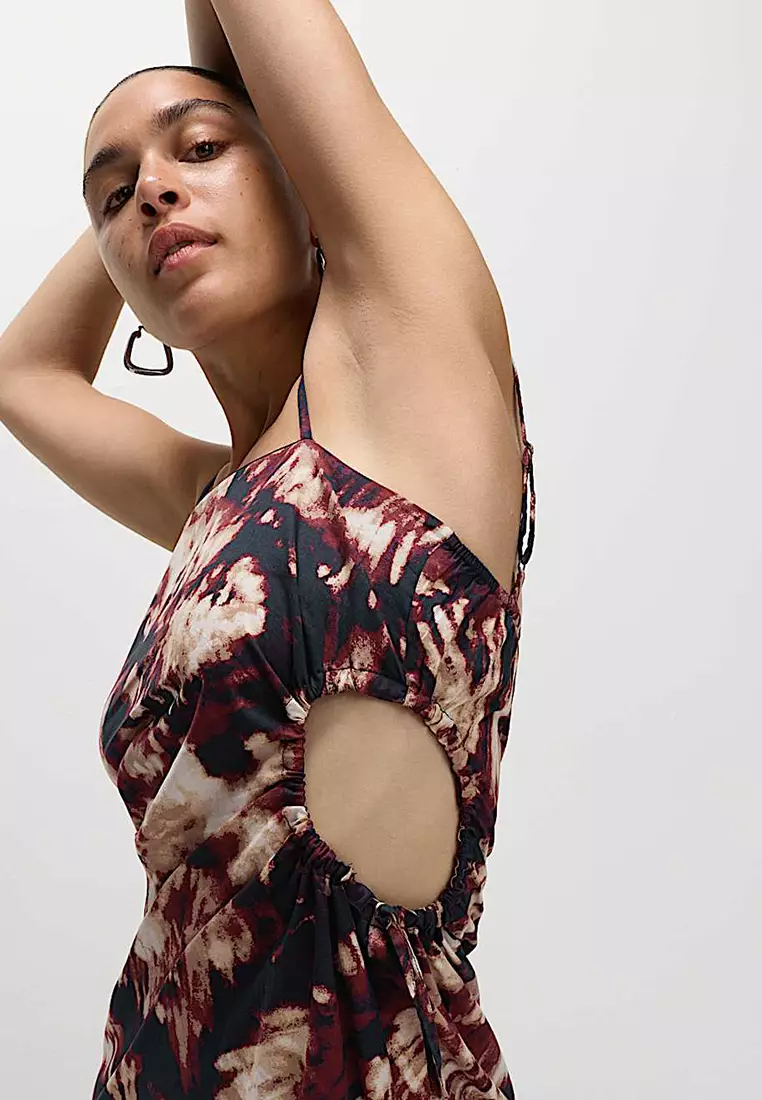 Pure Cotton Printed Cut Out Maxi Beach Dress