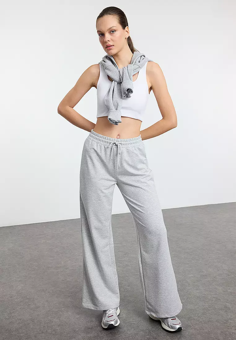 Elastic Wide Leg Pants