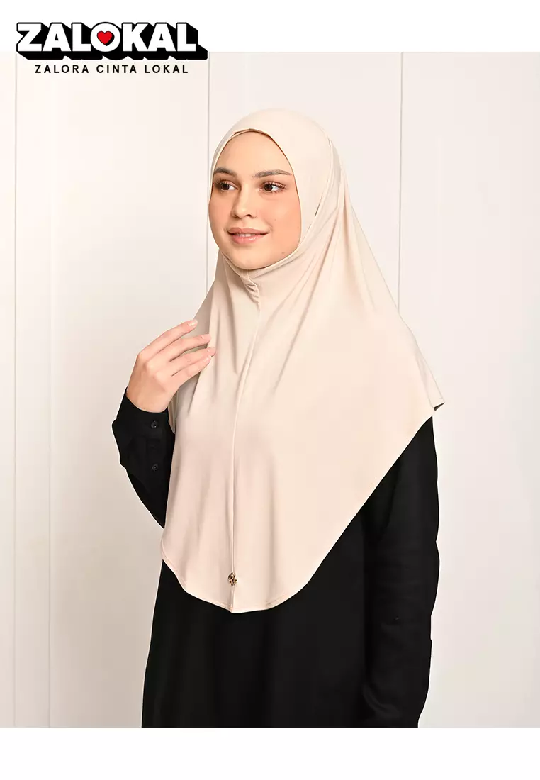 Geulis.id ADEEVA BERGO INSTANT (8 warna) Hijab - BEIGE