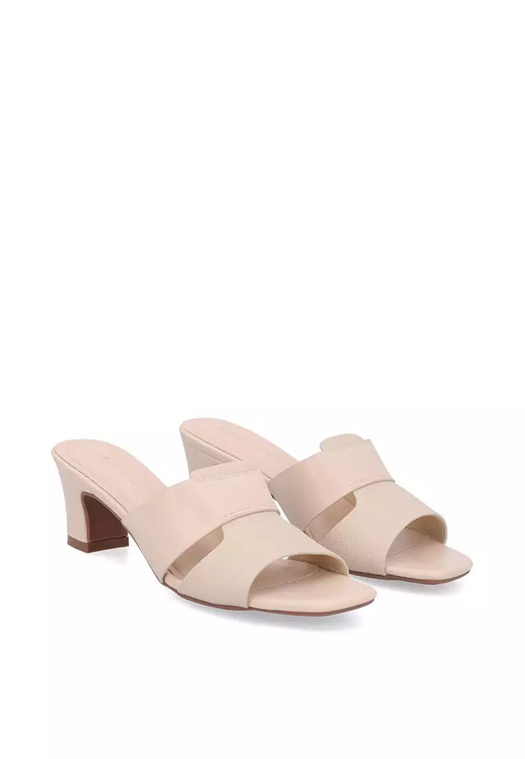 Beige Everyday Step Heeled Sandals