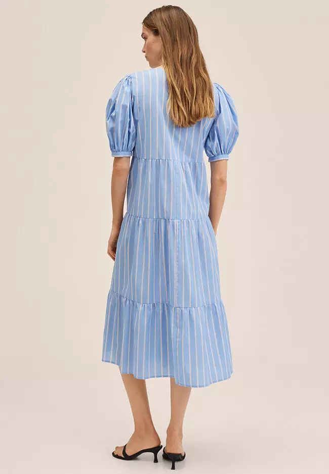 Mango striped shop cotton dress