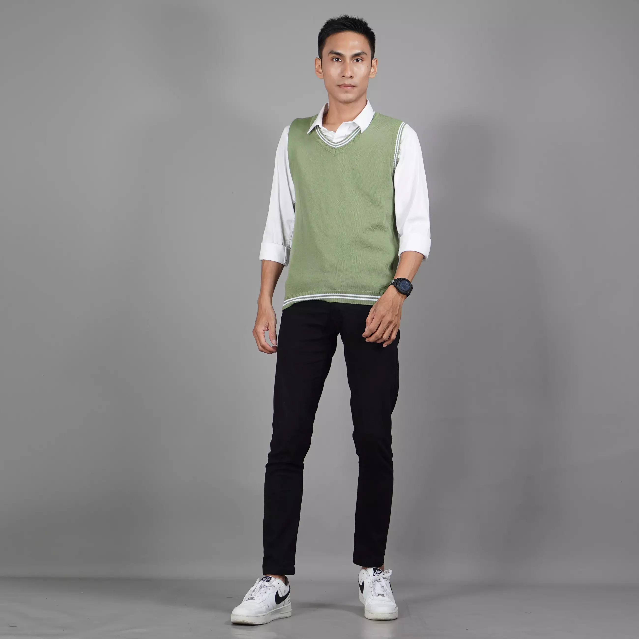 Men's Knit Outer Vest List Knit Vest Korean Style For Men - MINT