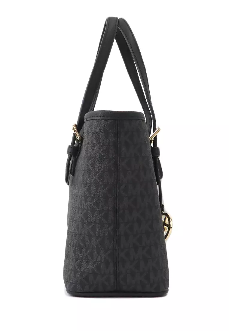 Jet Set Travel Extra-Small Logo Top-Zip Tote Bag - Black