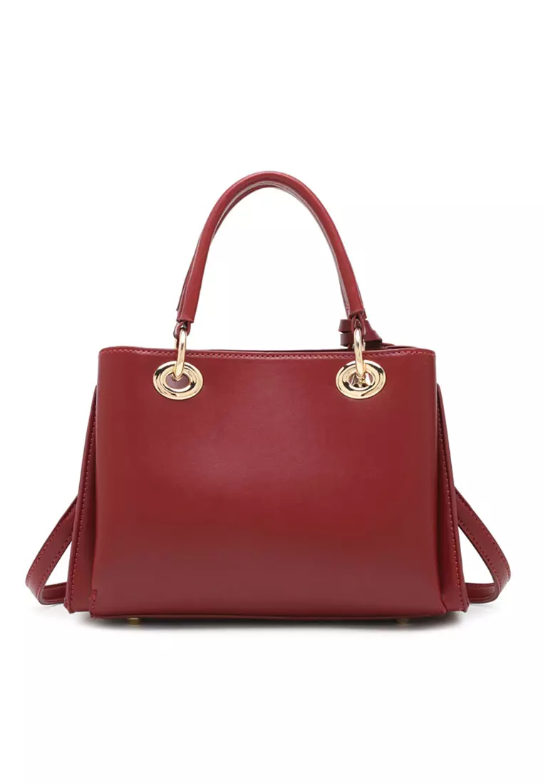 Women's Zig Zag Quilted Top Handle Bag / Crossbody Bag / Shoulder Bag (Tas Selempang Wanita / Tas Tangan Wanita / Tas Bahu Wanita) - Merah