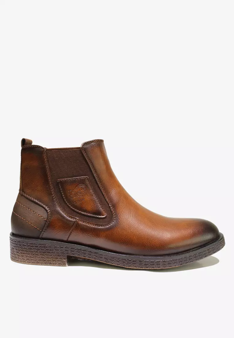 Mens faux deals leather chelsea boots