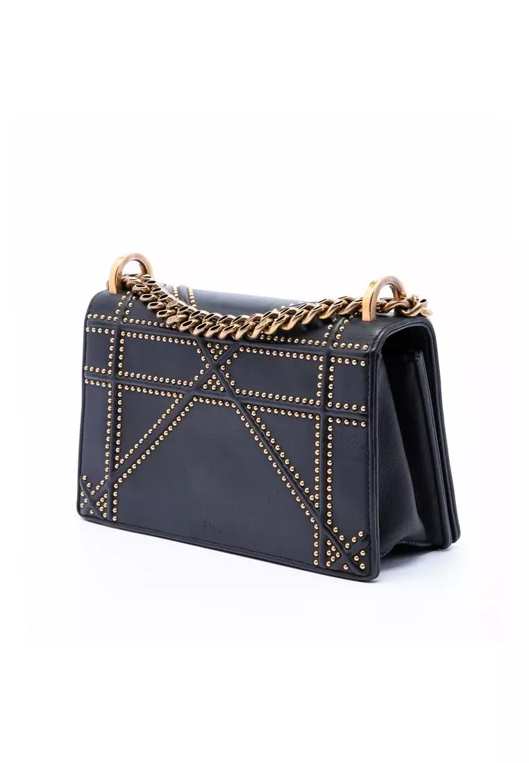 Pre-Loved Dior Medium Studded Lambskin Diorama Flap