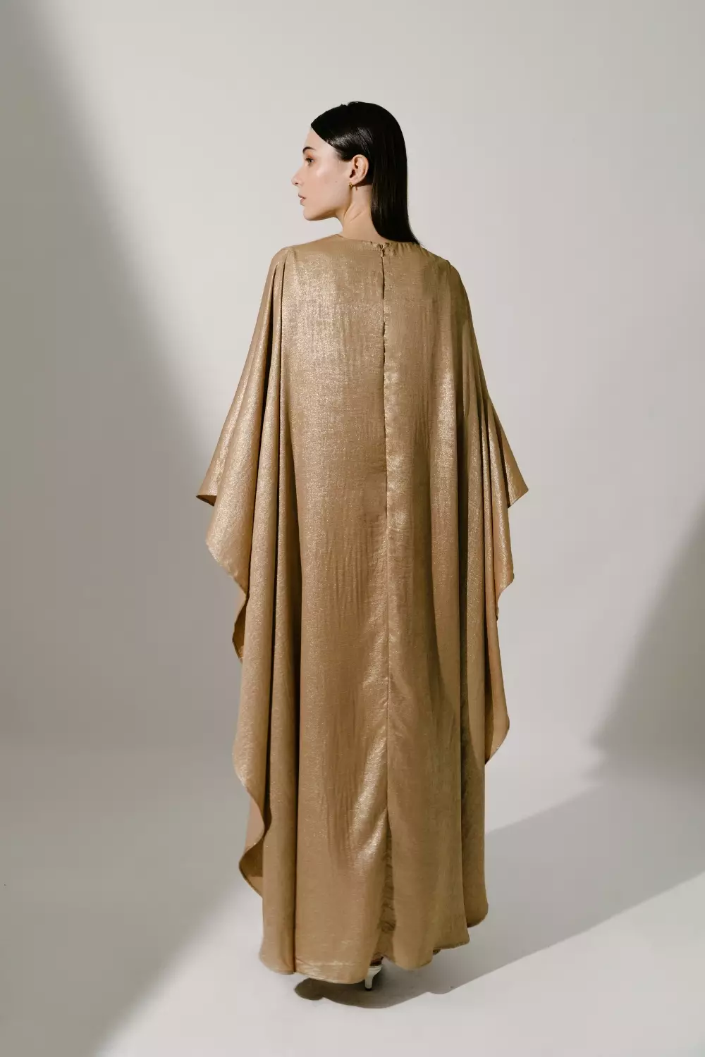 Demure Signature - SARA KAFTAN IN SHIMMER TAUPE - LIMITED EDITION - SHIMMER SILK -  DRESS