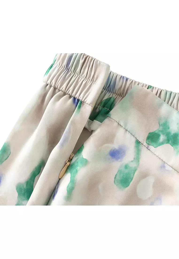 Satin Gorgeous Printed A-Line Skirt AF9901