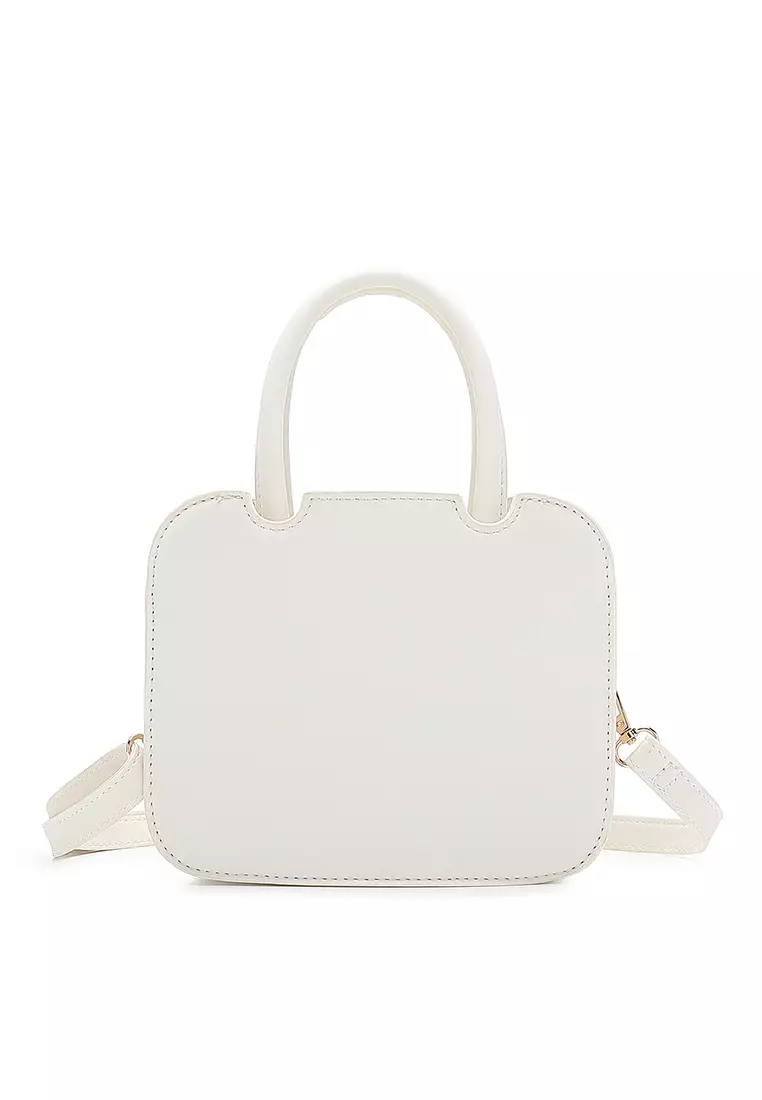 Women's Top Handle Bag / Sling Bag / Crossbody Bag - White