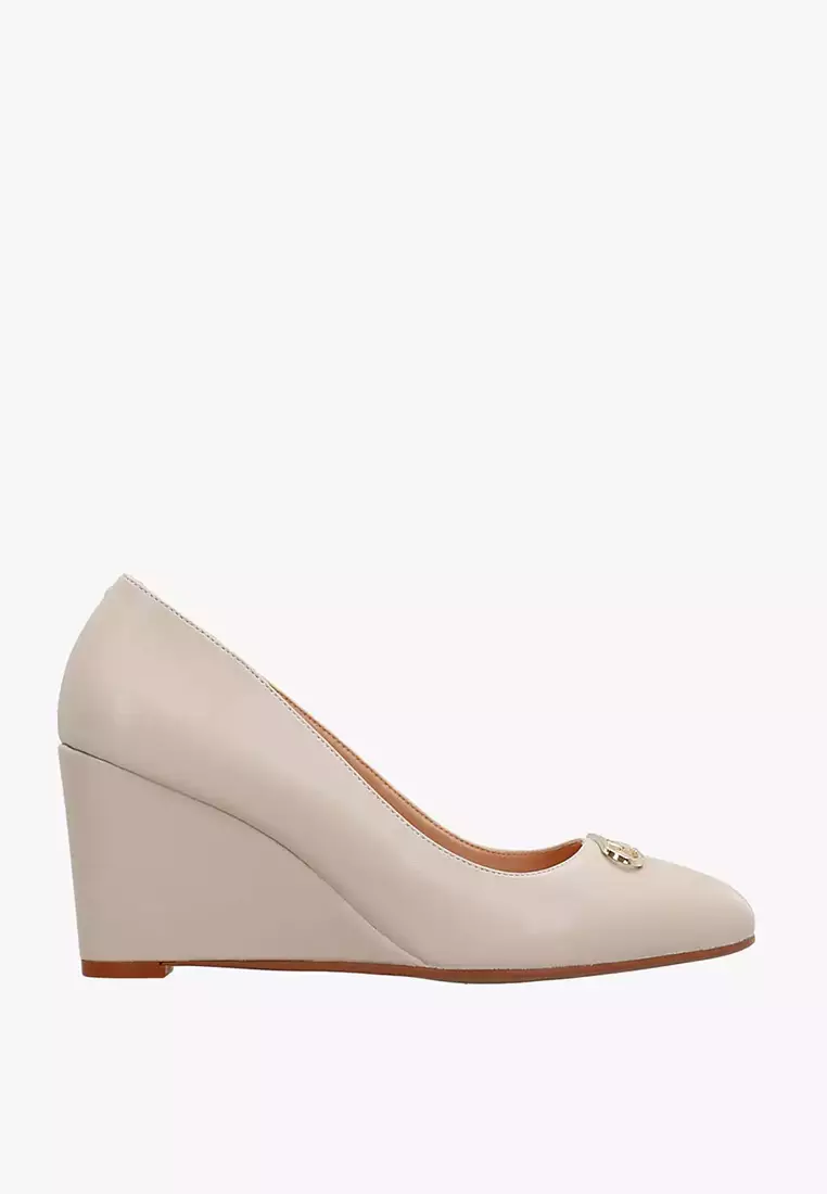 Discount on Nine West  shoes - SKU: Cannes Wedge Pumps Beige