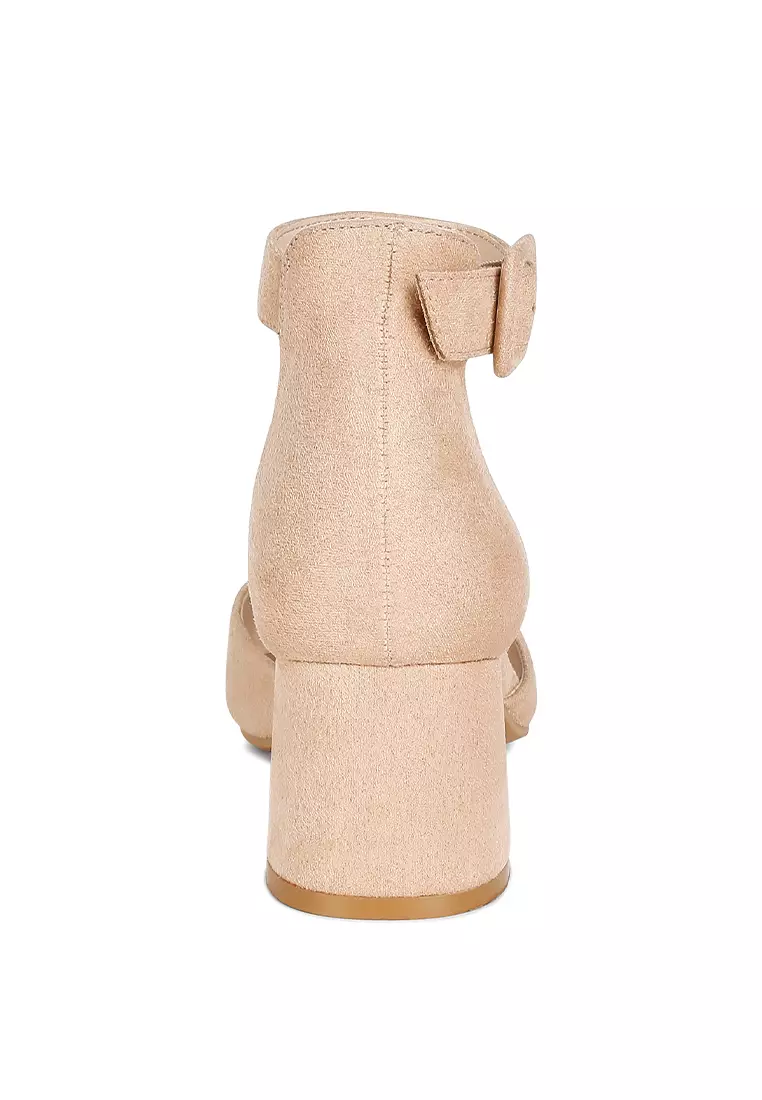 Mid Heeled Casual Sandals in Beige
