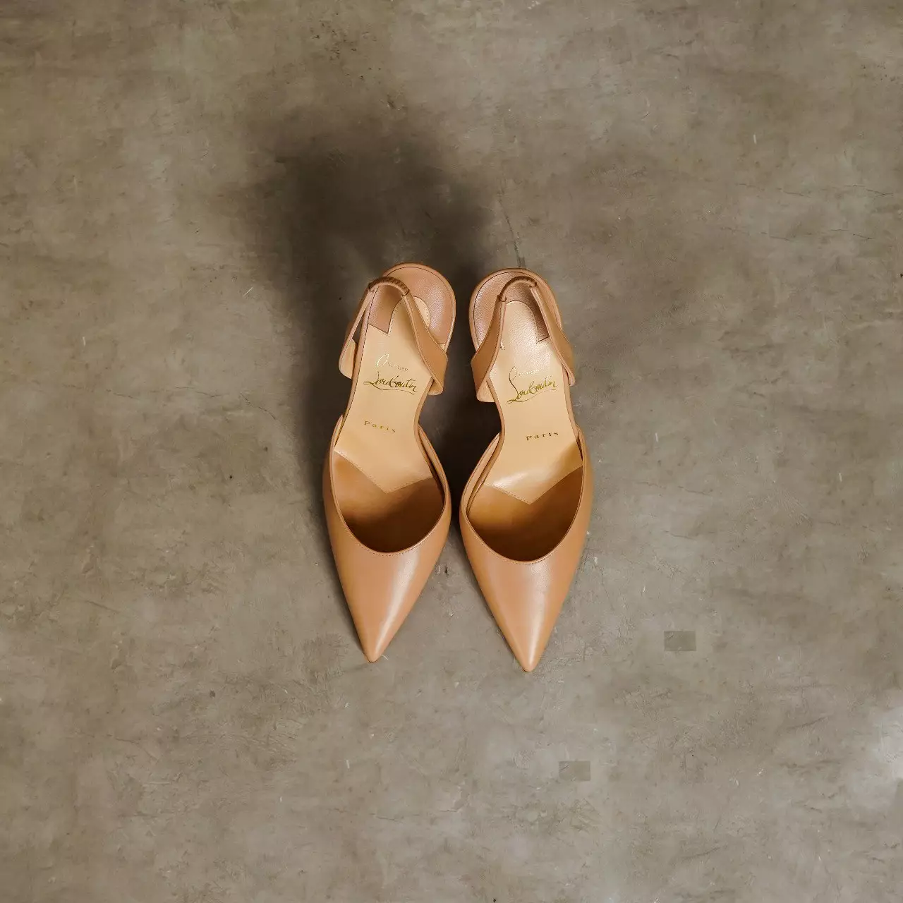 Sepatu CHRISTIAN LOUBOUTIN Kate 10cm Slingback Leather Heels in Nude 100% ORIGINAL