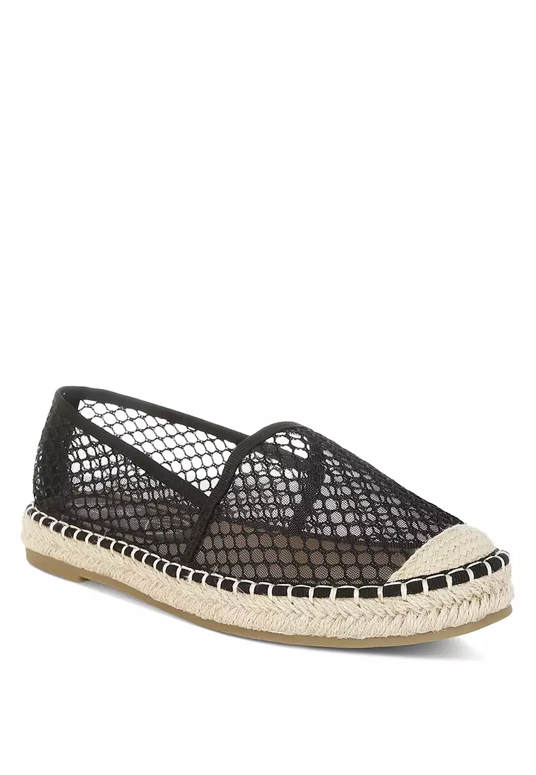 Mesh Espadrille Loafers In Black