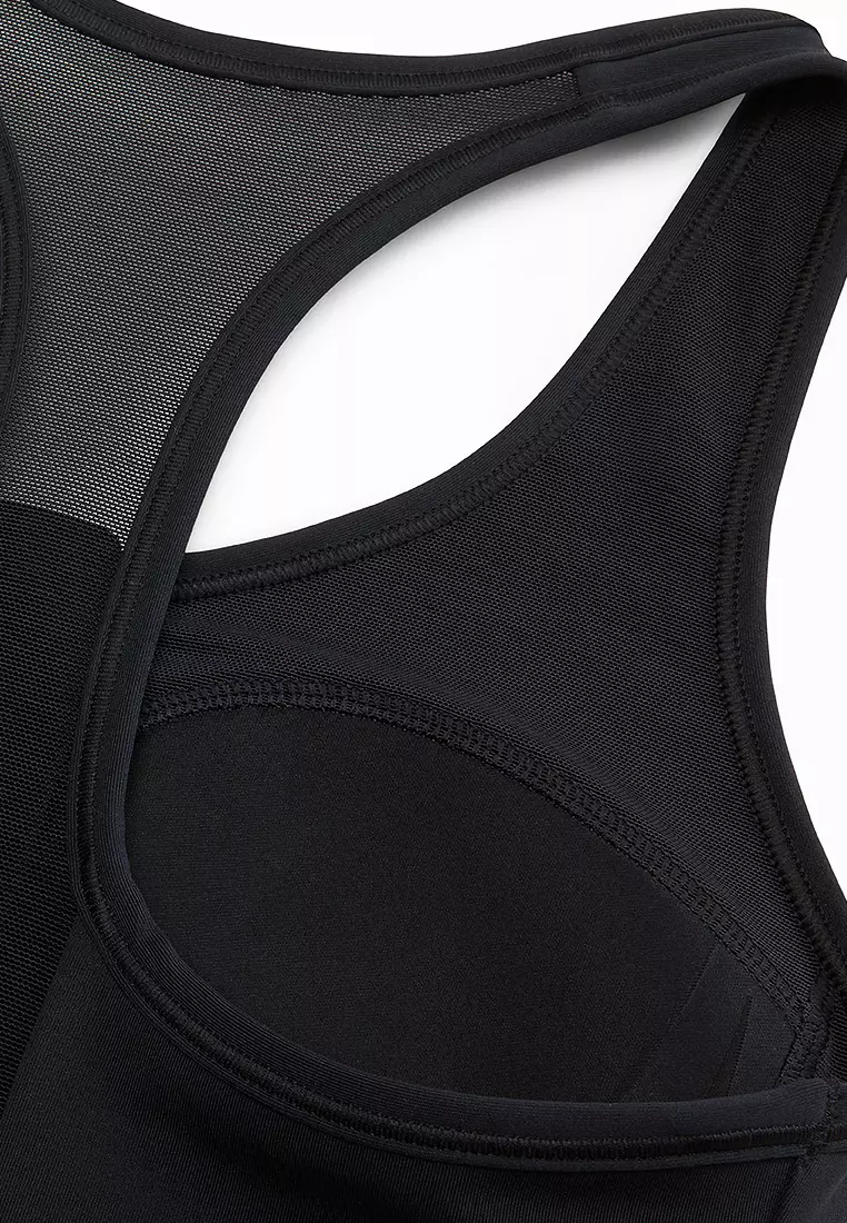 W Swoosh Front Zip Medium-Support Padded Sports Bra