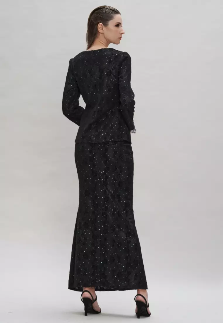 Buy Loveaisyah Glitter Black Square Neck Modern Lace Top & Lace 