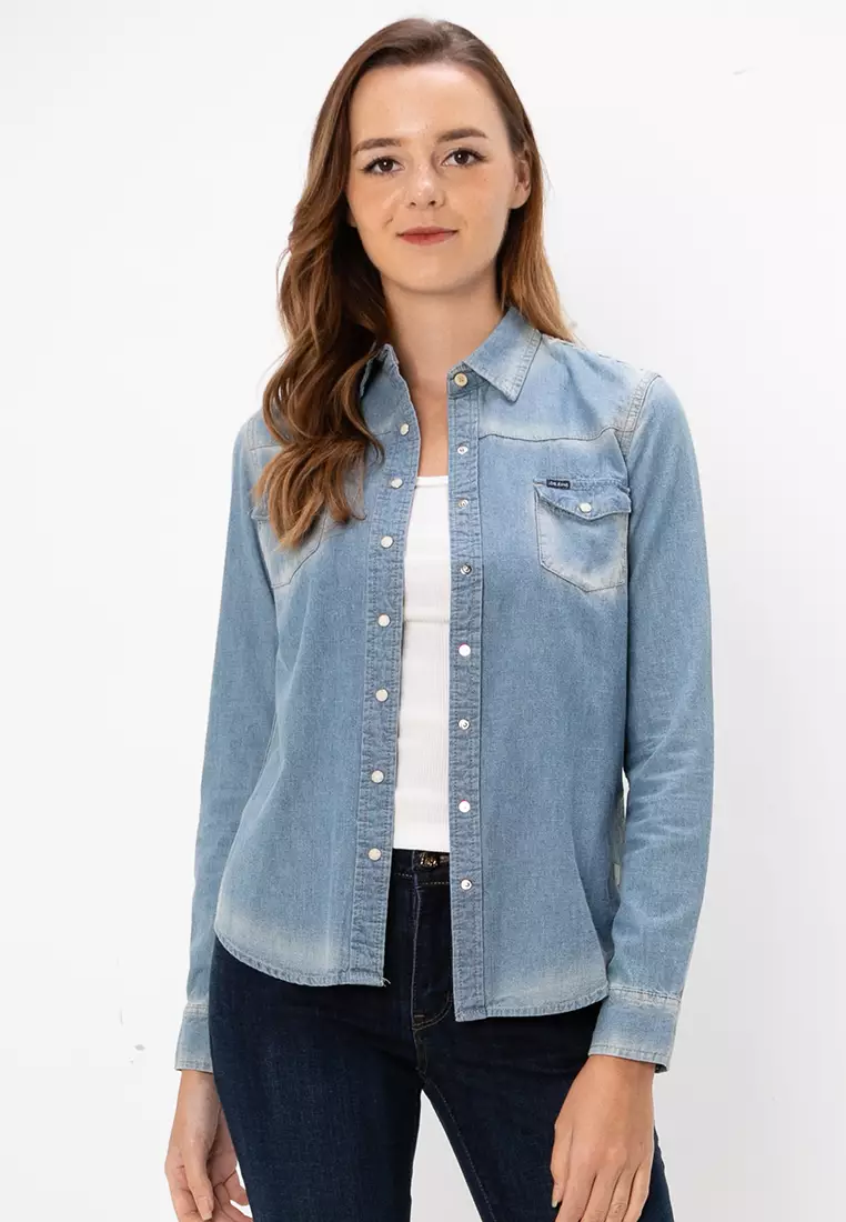 Buy Lois LW6 LADIES LONG SLEEVE DENIM SHIRT 2025 Online ZALORA