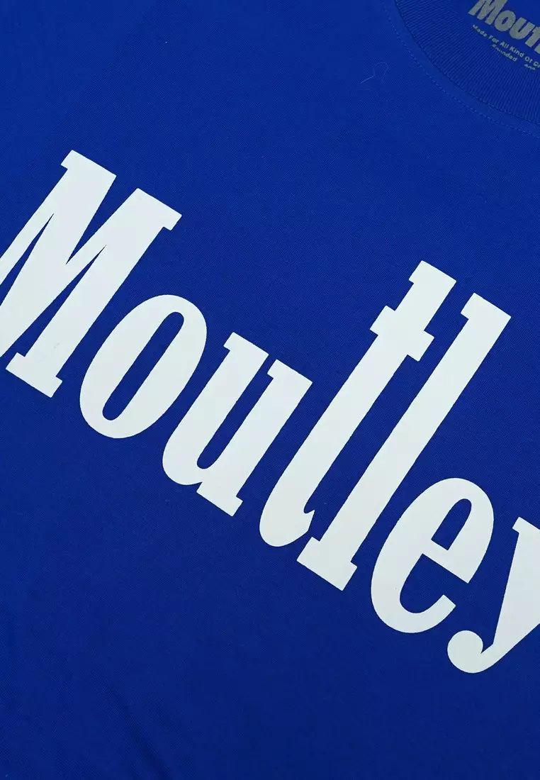 Moutley Men's T-Shirt Short Sleeve Oversized Fit Cotton 20s Blue OL-C130325