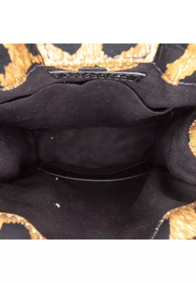 Pre-Loved Balenciaga Mini Leopard Print Logo Shopping Phone Holder