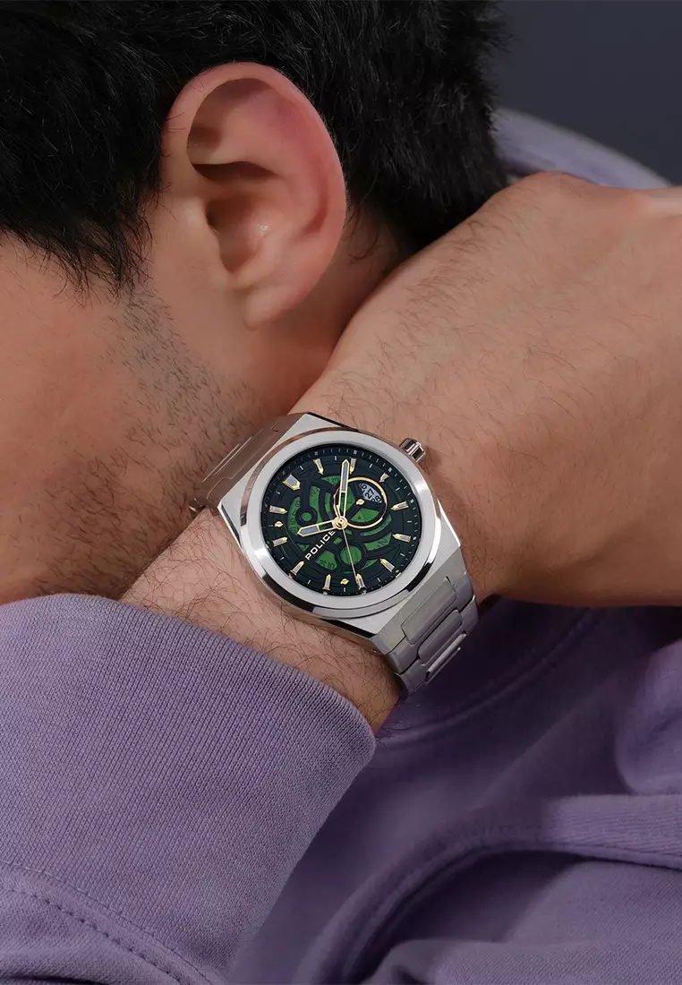 Police Ofset Silver Stainless Steel Analog Quartz Watch For Men PPEWJH2228009