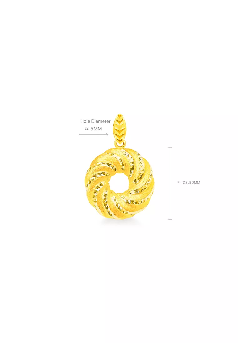 375/9K Gold Donut Pendant B102 (L Size)