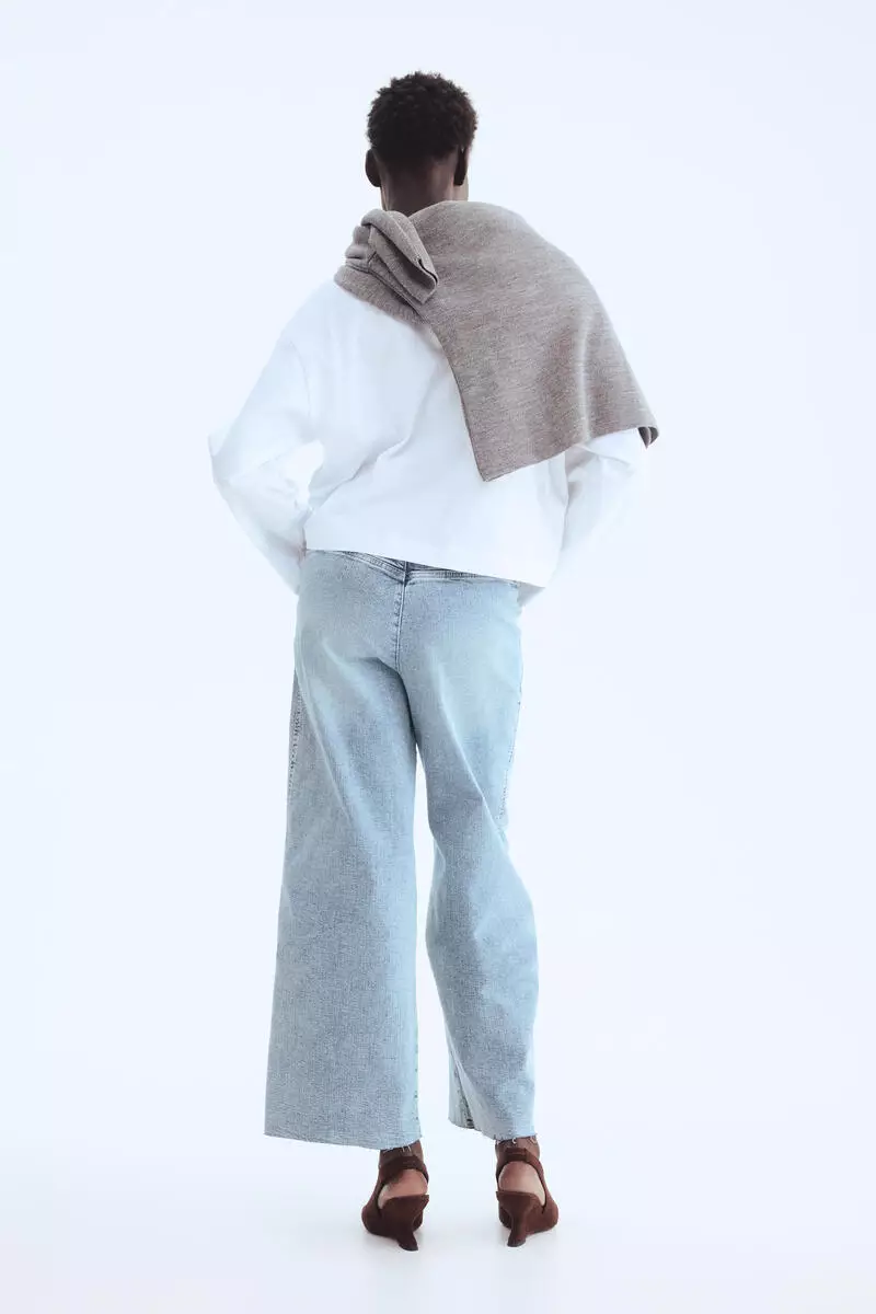 Wide High Waist Ankle Jeans