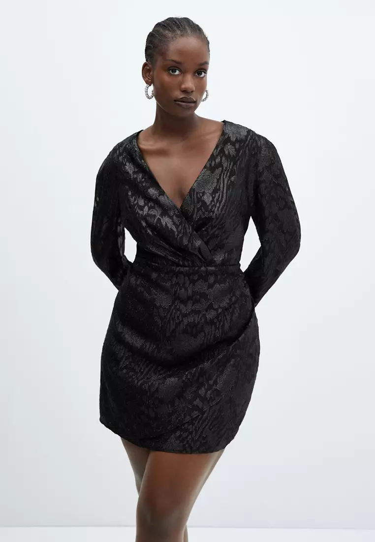 Lurex store wrap dress