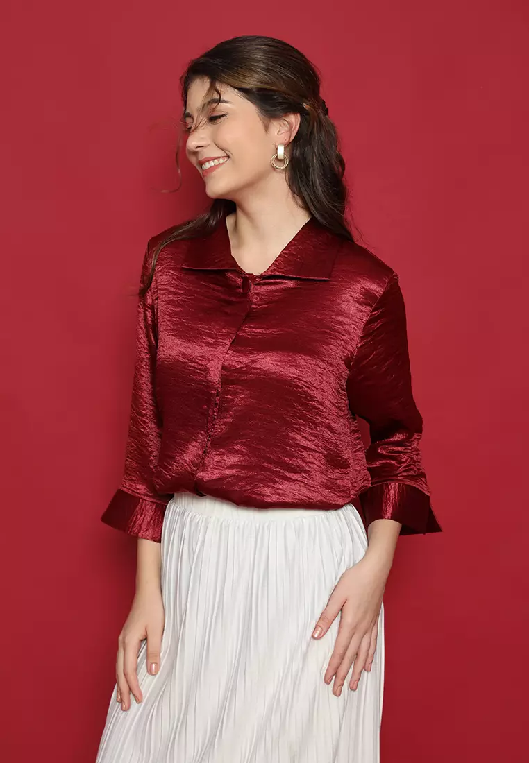 Shimer Shirt In Maroon By Brilliant Girl Warna MARUN