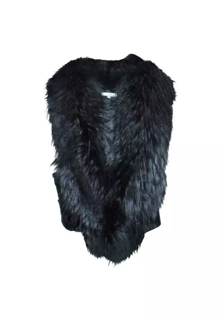 Pre Loved CONTEMPORARY DESIGNER Natural Rabbit and Racoon Fur Vest
