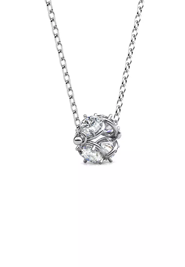 Dia Cross Pendant WG - Kalung Crystal Swarovski by Her Jewellery