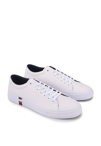 tommy hilfiger corporate leather sneaker white