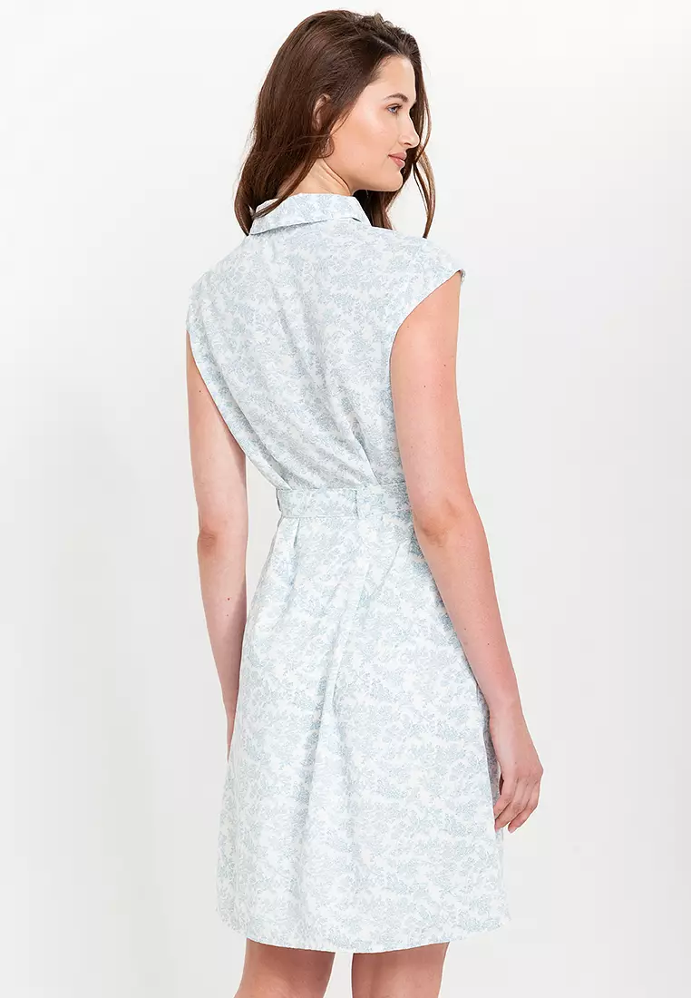 Lorena Belted Printed Shift Dress