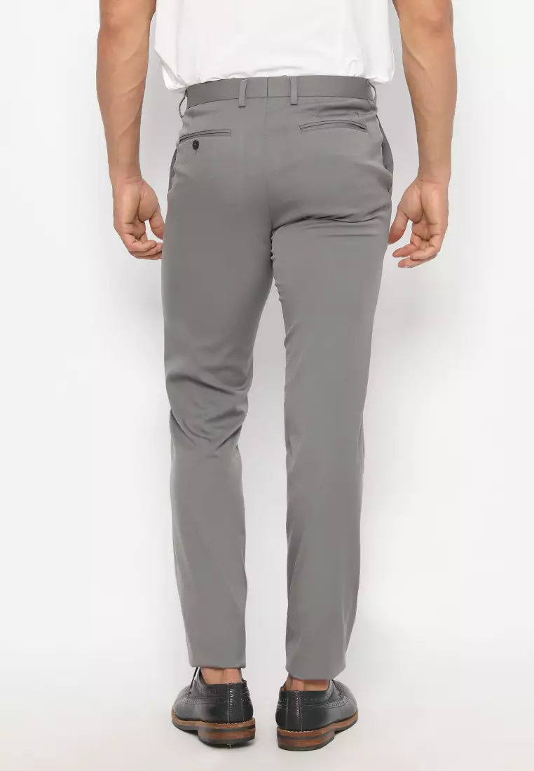 Jobb Bellmore-B Celana Panjang Pria Modern Slim Fit Light Grey