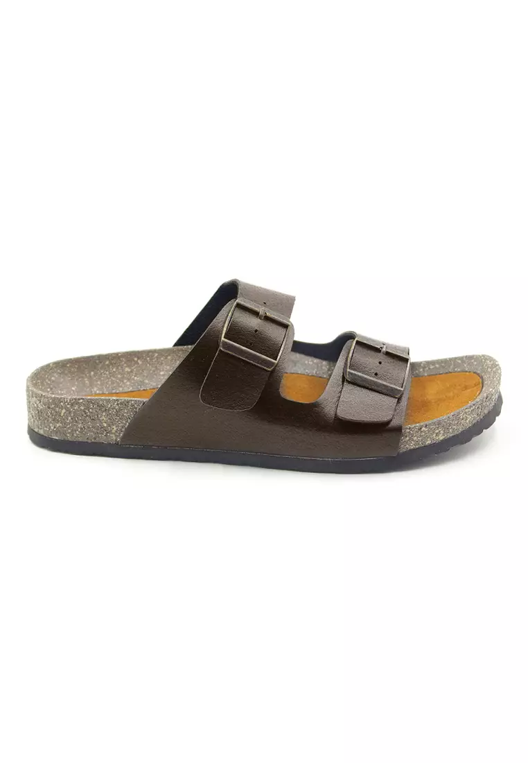 Athens - Dark Brown Leather Sandals & Flip Flops & Slipper