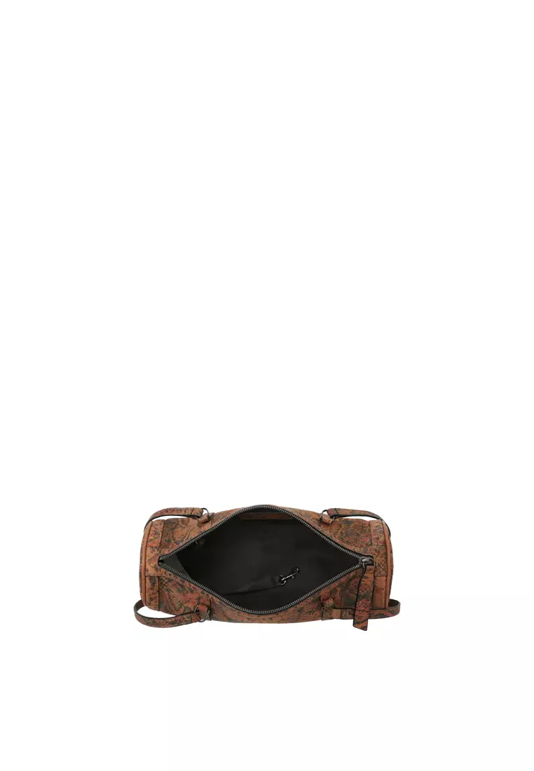 Barrel Baguette Bag - Snake Embossed Caramel