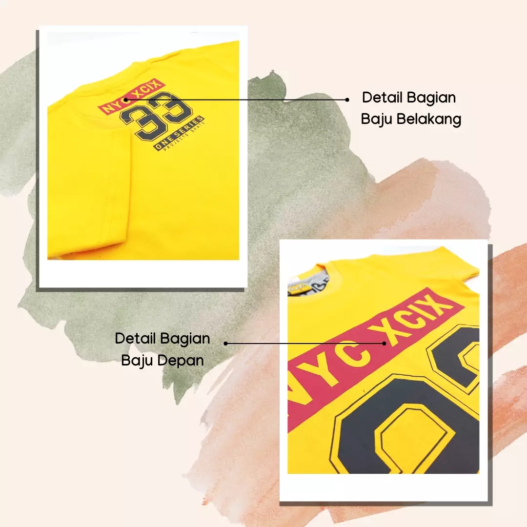 Wakakids Baju Anak Laki Laki Atasan Kaos Usia 4 Tahun Hingga 14 Tahun Motif NYC One Series 3885 Merah SPATS