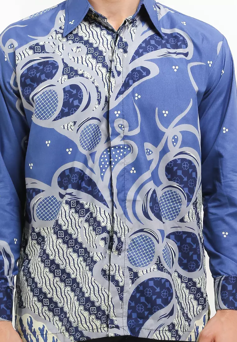 Mulyo Kemeja Batik Exclusive Premium Pria Casual Modern Lengan Panjang